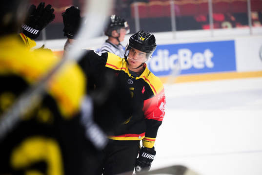 Daniel Paille of Brynäs  celebrates