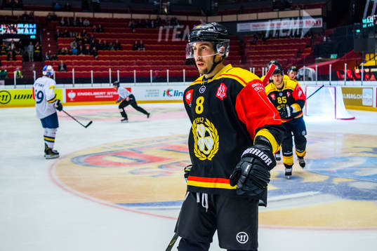 Aaron Palushaj of Brynäs celebrates the 2-0 goal
