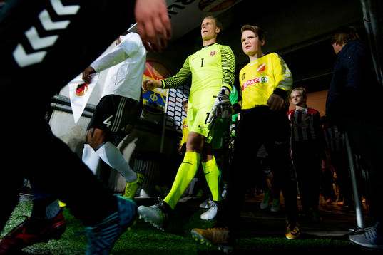Goalkeeper Sondre Rossbach of Norway enters the pitch