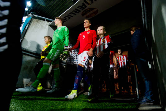 Ulrik Yttergård Jenssen of Norway enters the pitch