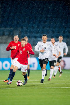 Martin Ødegaard of Norway and Maximilian Eggestein of