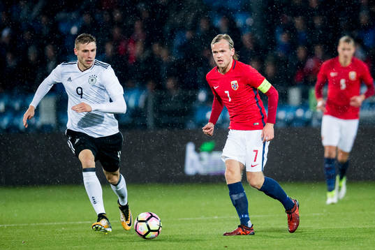 Felix Platte of Germany and Iver Fossum of Norway
