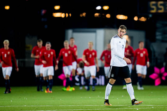 Felix Platte of Germany looks dejected
