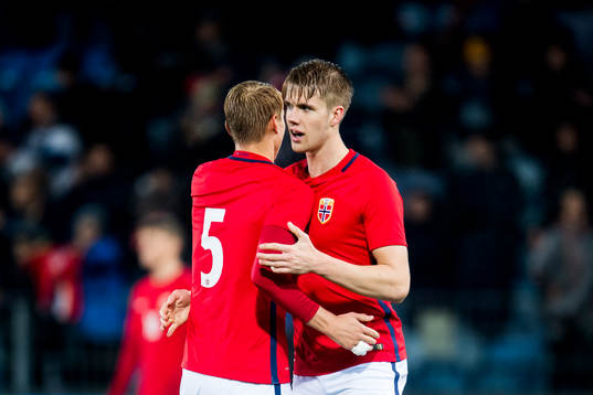 Ulrik Yttergård Jenssen and Kristoffer Ajer of Norway