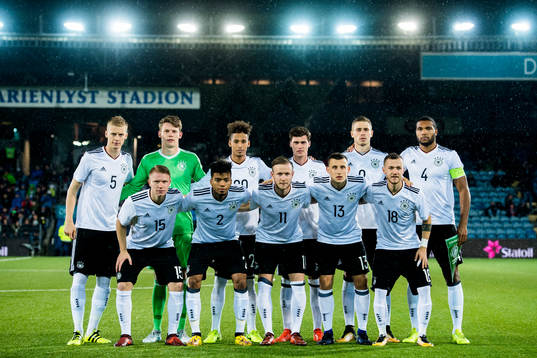 The players of Germany pose for a team photo