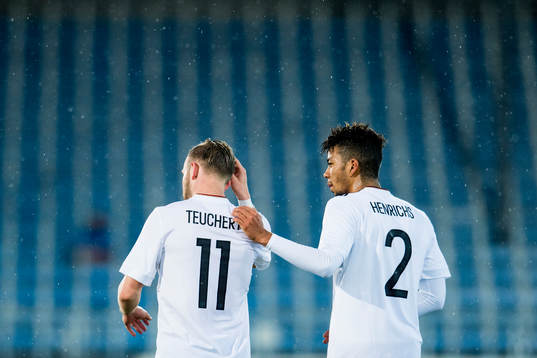 Cedric Teuchert of Germany celebrates with Benjamin Henrichs