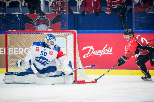 Christoffer Forsberg of Malmö Redhawks and Goalkeeper