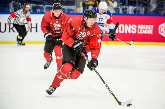 Malmö Redhawks Oscar Eklind and Simon Ericsson of Malmö