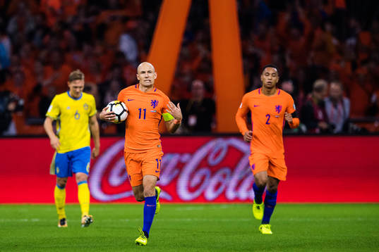 Hollands Arjen Robben jublar
