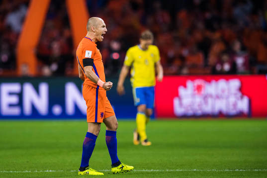 Hollands Arjen Robben jublar