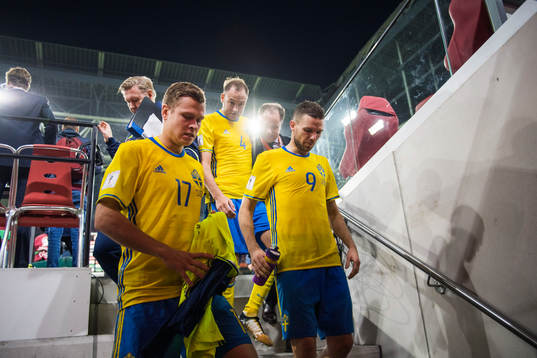 Sveriges Viktor Claesson, Andreas Granqvist och Marcus Berg