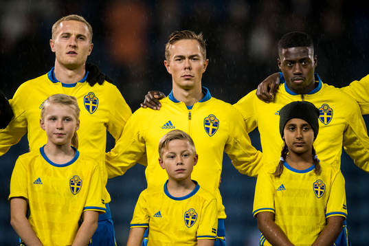 Sveriges Franz Brorsson, Joel Andersson och Isak Ssewankambo