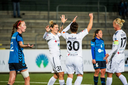 Rosengårds Anja Mittag jublar