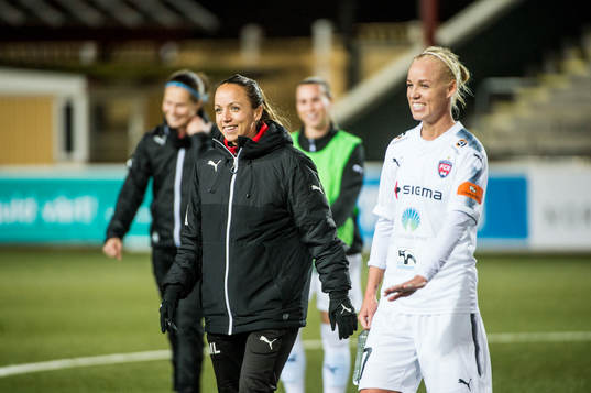 Rosengårds tränare Malin Levenstad och Caroline Seger