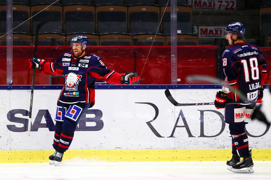 Linköpings Derek Roy jublar