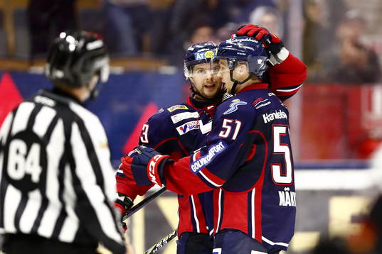 Linköpings Andrew Gordon har precis gjort mål 4-1 och