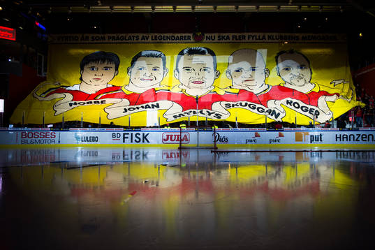 Luleås supportrar med tifo