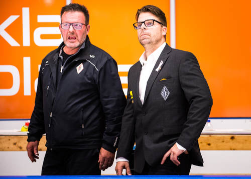 Karlskronas tränare Ove Molin  och fystränare Miro Zalar