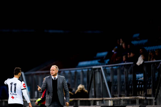 Elbasan Rashani of Odd and Dag-Eilev Fagermo, head coach of