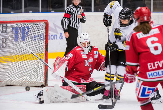 Modos målvakt Emma Söderberg räddar en styrning från
