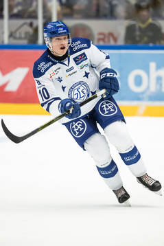 Leksands Johannes Johannessen  i ishockeymatchen i