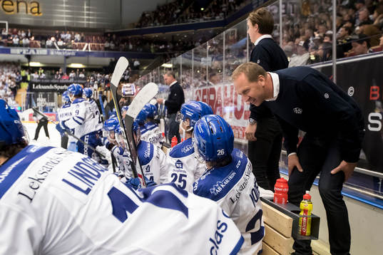Leksands målvaktstränare Jonas Levén  i ishockeymatchen