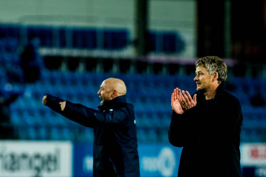 Mark Dempsey, head coach of Molde, and Ole Gunnar