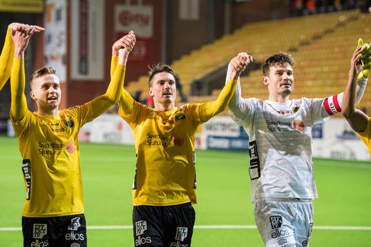 Elfsborgs Adam Lundqvist, Lasse Nilsson och målvakt Kevin