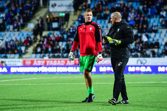 Malmö FFs målvakt Johan Dahlin och målvaktstränare