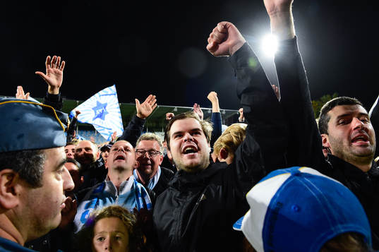 Malmö FFs supportrar jublar