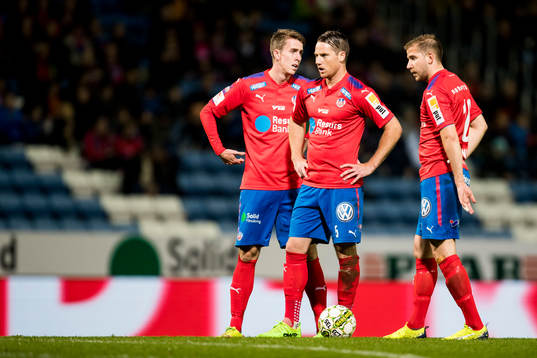 Helsingborgs Adam Eriksson, Johan Persson och Darijan