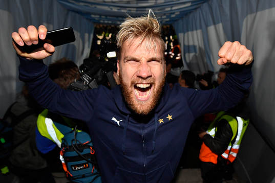 Malmö FFs Rasmus Bengtsson jublar
