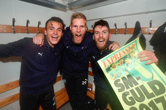 Malmö FFs Andreas Vindheim, Fredrik Andersson och Felipe