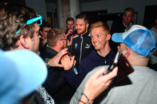 Malmö FFs Anders Christiansen och Lasse Nielsen