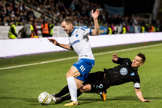 Malmö FFs Markus Rosenberg och Norrköpings Jon Gudni