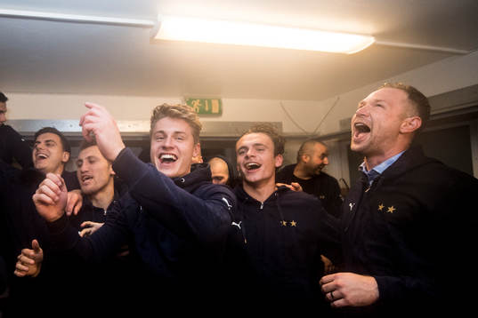 Malmö FFs Mattias Svanberg, Andreas Vindheim och tränare