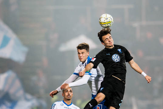 Malmö FFs Andreas Vindheim och Norrköpings Simon Skrabb