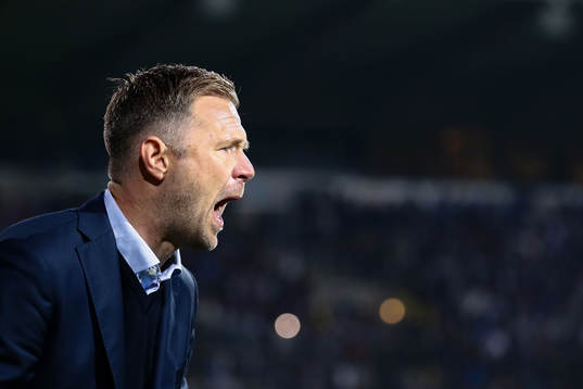 Malmö FFs tränare Magnus Pehrsson jublar