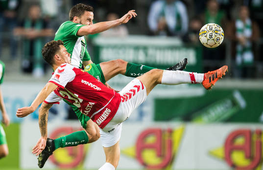Kalmars Herman Hallberg och Hammarbys Jeppe Andersen