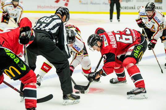 Luleås Johan Harju tekar mot Malmö Redhawks Fredrik
