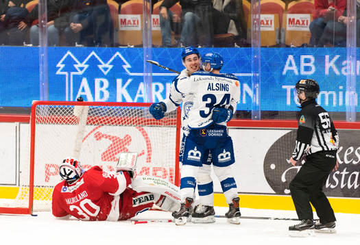 Leksands Tobias Forsberg och Olle Alsing jublar