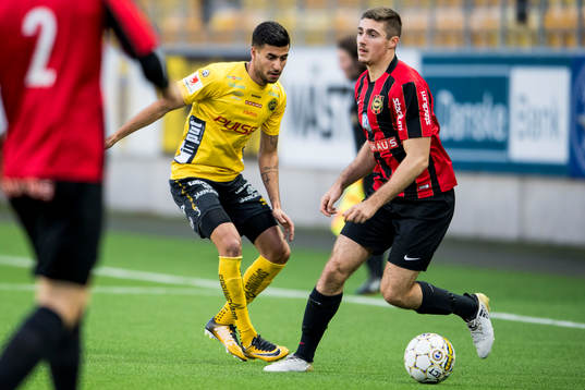 Brommapojkarnas Marko Nikolic och Elfsborgs Rami Kaib