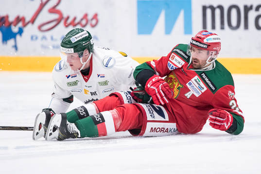 Frölundas Carl Grundström och Moras Tomas Skogs  i