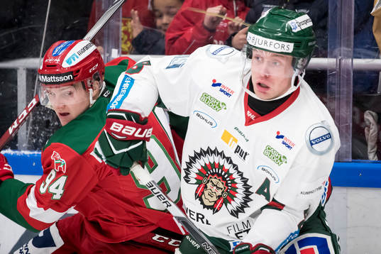 Frölundas John Nyberg och Moras Sebastian Hartmann  i