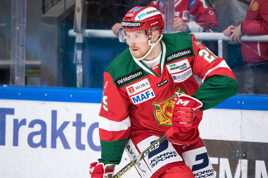 Moras Marcus Fagerudd  i ishockeymatchen i SHL mellan Mora
