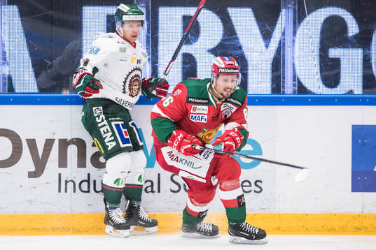 Frölundas Victor Olofsson och Moras Mathias Bromé  i