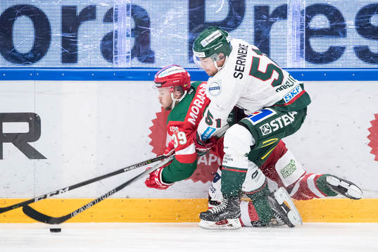 Moras Jacob Nilsson och Frölundas Mats Rosseli Olsen  i