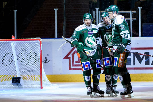 Färjestads Martin Johansson, Joakim Nygård och Johan Ryno
