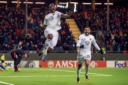 Östersunds Salisu Abdullahi Gero jublar