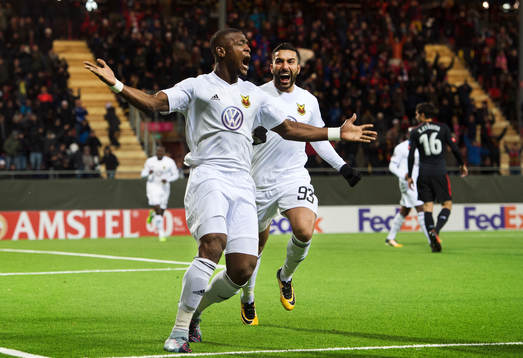 Östersunds Salisu Abdullahi Gero jublar